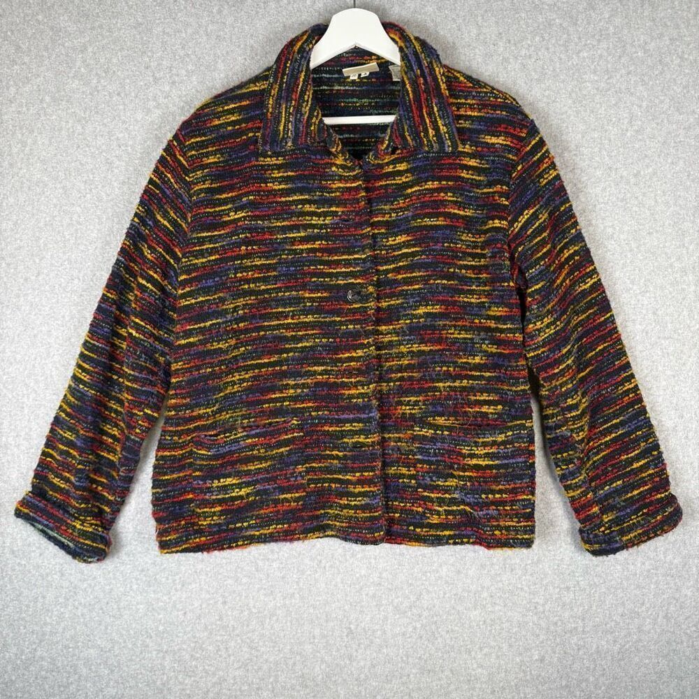 Vintage Chicos Womens Size 2 US Large Button Front Cardigan Sweater Multicolor